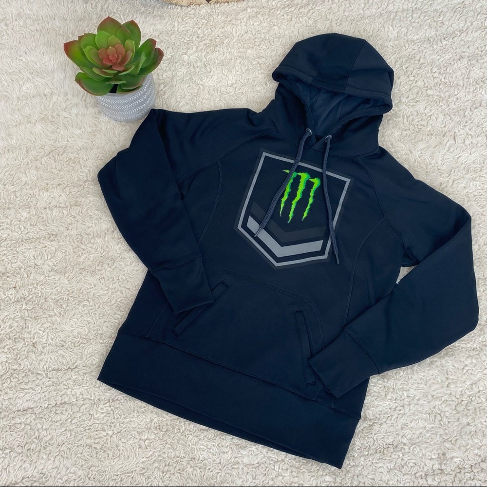 Monster Energy Logo Black Hoodie Size M